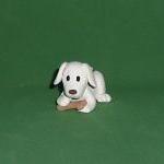 Polymer Clay White Dog And Bone